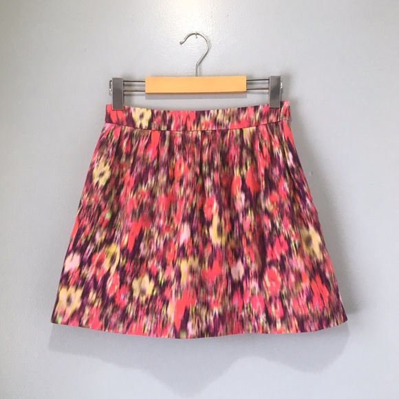 Zara Dresses & Skirts - Zara Trafaluc Pink Floral Blur Ikat Patterned Skirt